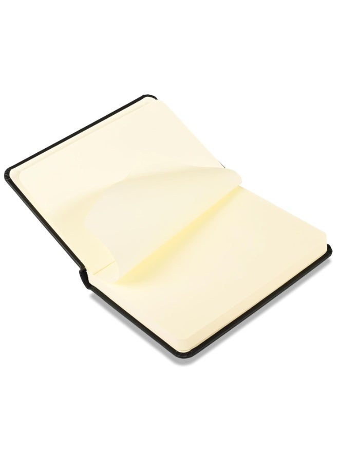 FIS® Hard Cover Notebook, Italian PU Materials, A6 Size(105x148mm), 240 Pages,Plain No Ruling,Round Corners with Elastic Band Closure,70gsm Italian Ivory Paper,1 Piece,Black Cover Color-FSNBPL1601 - Image 5